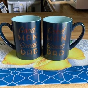 Stylish Dad Mug Set - Navy & Gold